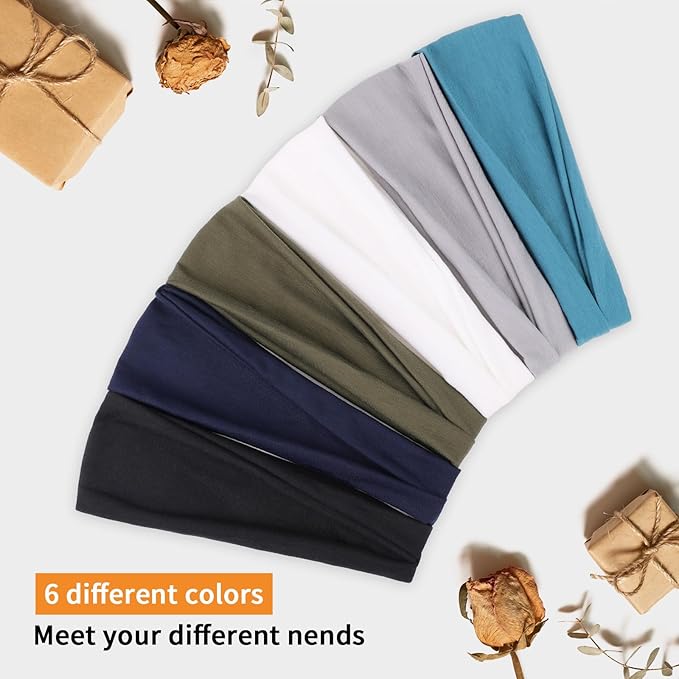 Wide Headbands for Women Non Slip Elastic Womens Hair Bands Yoga Sports Workout Head Bands for Women's Super Soft Headband Hair Accessories