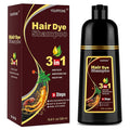 Chestnut Brown Hair Dye Shampoo 3 in 1 for Gray Hair Coverage, Hair Color Shampoo for Women Men, Herbal Ingredients Champu Para Pintar el Cabello (16.9 Oz)