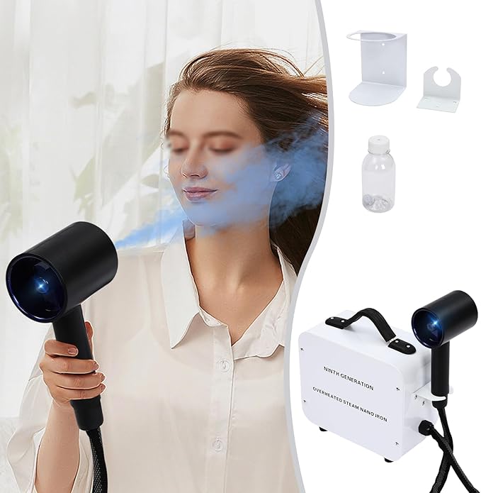 Nano Hair Steamer Machine, Multifunctional Nano Steamer with Adjustable Mist, Hair Salon Steamer Gun, 1300W Professional Nano Spray Vaporizer with 11.83oz Tank for Home Salon Pets & Skin Care