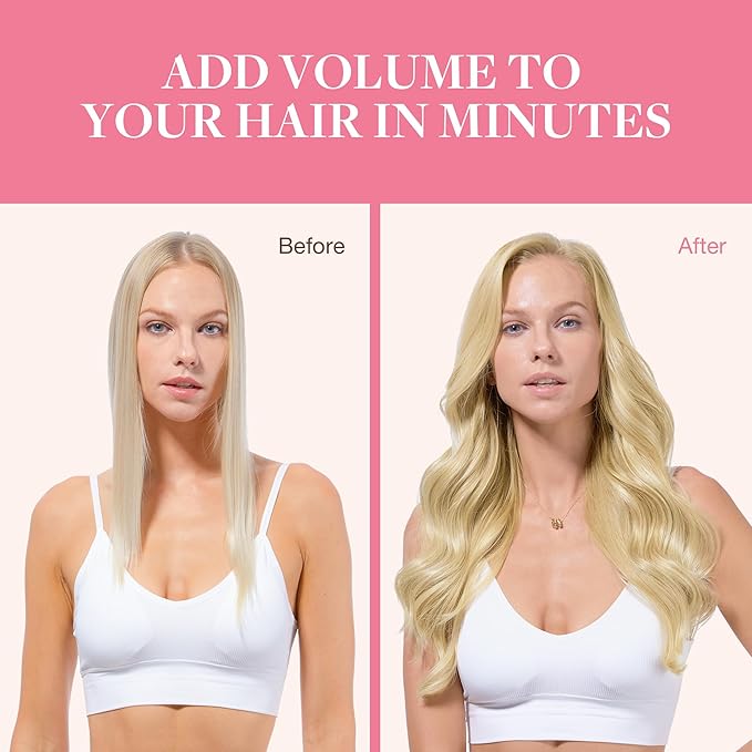 GOO GOO Clip in Hair Extensions Real Human Hair, Remy Human Hair Extensions Clip ins for Women, Natural Human Hair, 14inch 130g 9Pcs, 22F Light Golden Blonde
