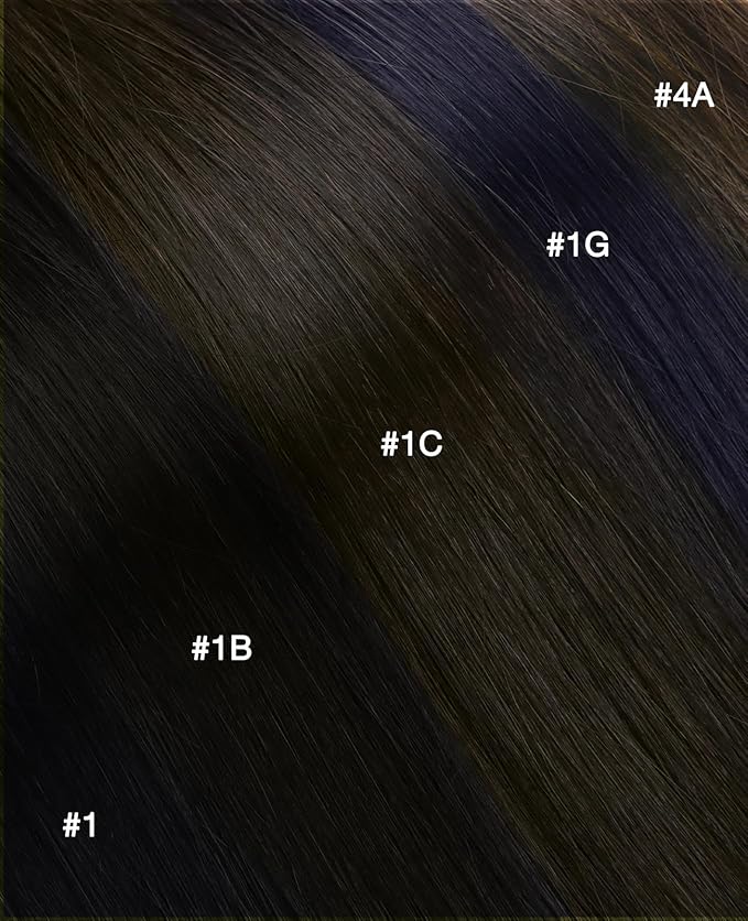 GOO GOO Invisi Edge Tape in Hair Extensions Human Hair, 1G Midnight Black, 20pcs 16inch 50g, Virgin Remy Hair, Seamless Injected Tape, Natural Look