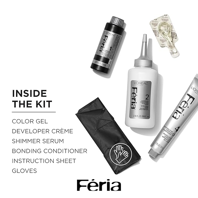 L'Oreal Paris Feria Multi-Faceted Shimmering Permanent Hair Color, 63 Sparkling Amber (Light Golden Brown), Pack of 1 Hair Dye Kit