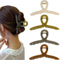 Big Hair Claw Clips Non-Slip Hair for Women and Girls with Long, Thick Hair Jelly & Matte Clips (Jelly-B 4pcs 5.1")