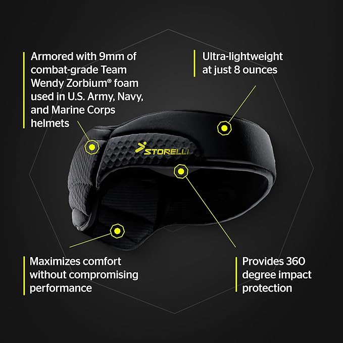 Storelli ExoShield Head Guard, Military-Grade Head Protection, Foam Padding Headband, Official Headgear of US Club Soccer