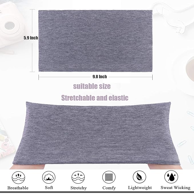 Wide Headbands for Women's 6 Pcak Elastic Headband, Soft Cloth Head Band Non-Slip Sweat-Absorbent Headband Yoga Running Sports Headbands Multicolor Fashion Women Headbands