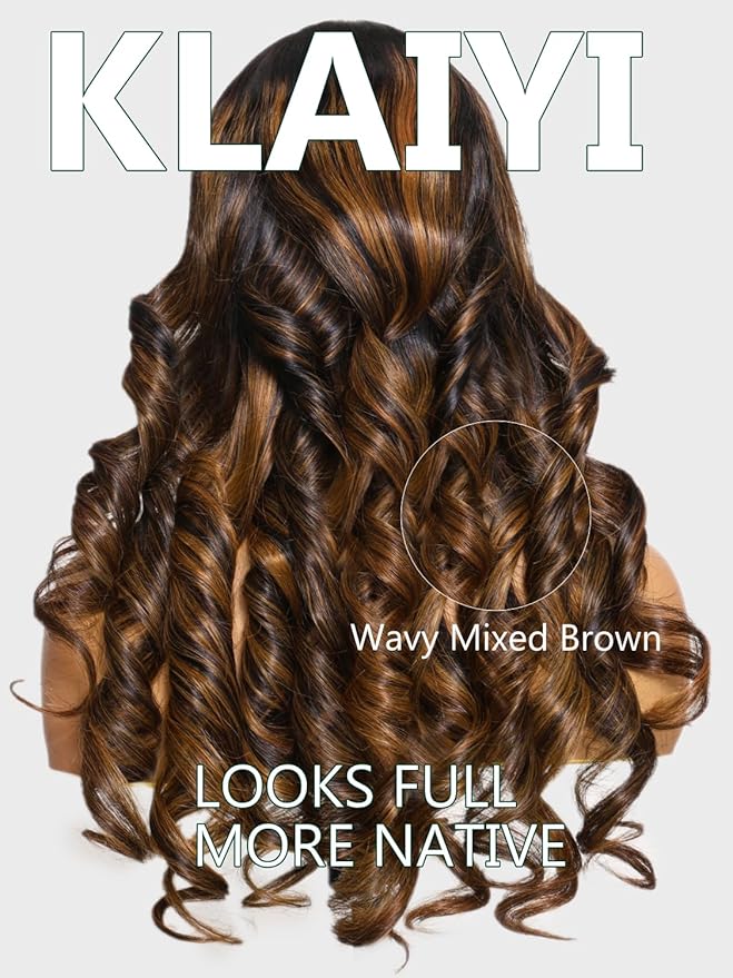 KLAIYI Ombre Brown Body Wave Lace Front Wigs Human Hair Highlight Balayage 13x4x1 T Part Ear to Ear Lace Wig Pre Plucked with Baby Hair Easy to Wear and Go Wigs for Black Women Natural Hairline 24Inch