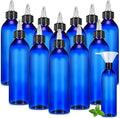 Barydat 12 Pcs Applicator Bottles for Hair, Squeeze Hair Oil Applicator Bottle Refillable Empty Plastic Bottles, Twist on Top Cap with Open Close Nozzle and 2 Funnels(8 oz,Blue)