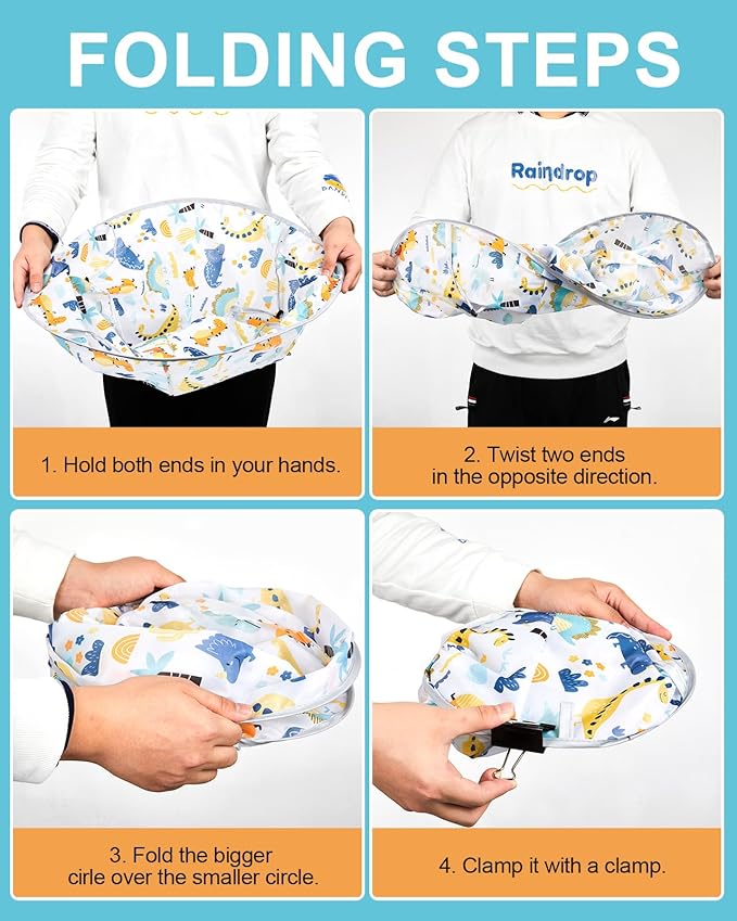 Lictin Haircut Capes Umbrella for Kids - Hair Cutting Haircut Cape Kids Waterproof Foldable Adjustment, Hairdressing Umbrella Cape Apron, Dinosaur Theme