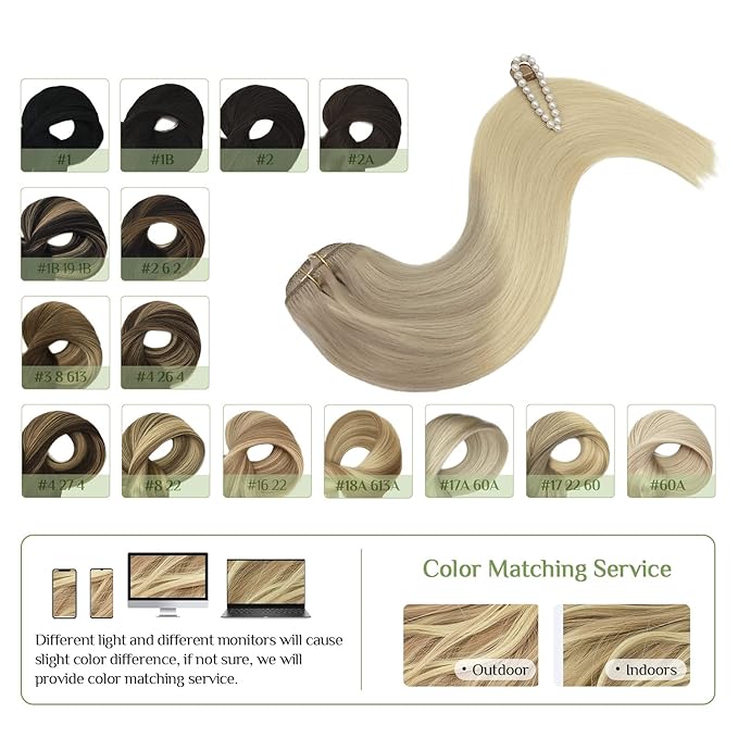 DOORES Clip in Human Hair Extensions, 10pcs 160g Balayage Ash Blonde to Golden Blonde and Platinum Blonde 20 Inch Real Hair Extensions Clip in Remy Hair Extensions Straight