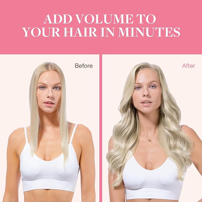 GOO GOO Clip in Hair Extensions Real Human Hair, Remy Human Hair Extensions Clip ins for Women, Natural Human Hair, 20inch 110g 7Pcs, 17A/60A Ash Blonde Highlighted Platinum Blonde