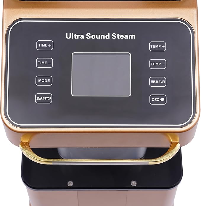 Nano Hair Steamer Professional Ozone Hair Steamer 650W 110V Multifunctional Hair Dyeing Machine with Timer & Adjustable Temperature, Standing Micro Mist Hair Processor for Beauty Salon (Gold)