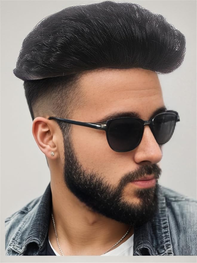 H&Bwig Men Short Toppers Hairpiece Clip in Hair Extensions for Covering White Loss Hair Toupee (6060#2)