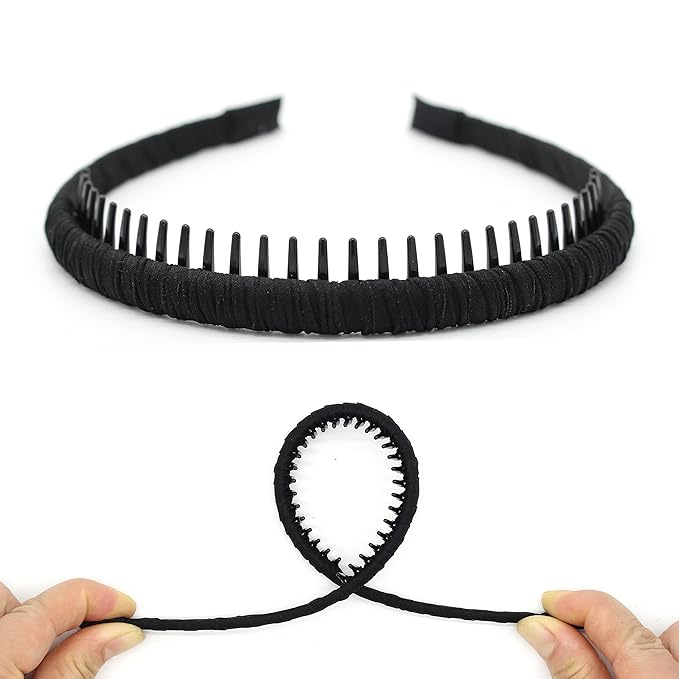 Fashion Headbands for women Girls Non-slip hair band Comfy Headband Hair Hoop Resin teeth Comb Hair Accessories (4 Colors)
