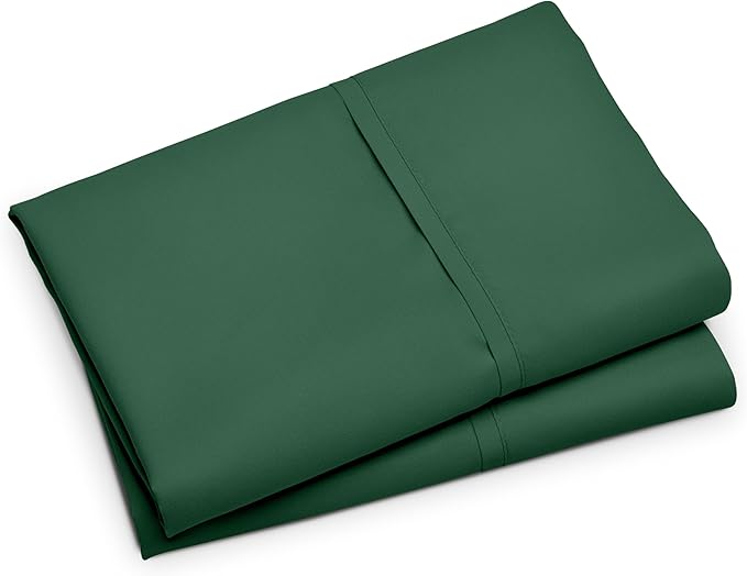Bare Home Microfiber Pillow Cases - Standard/Queen Size Set of 2 - Cooling Pillowcases - Double Brushed - Forest Green Pillowcases 2 Pack - Easy Care (Standard Pillowcase Set of 2, Forest Green)