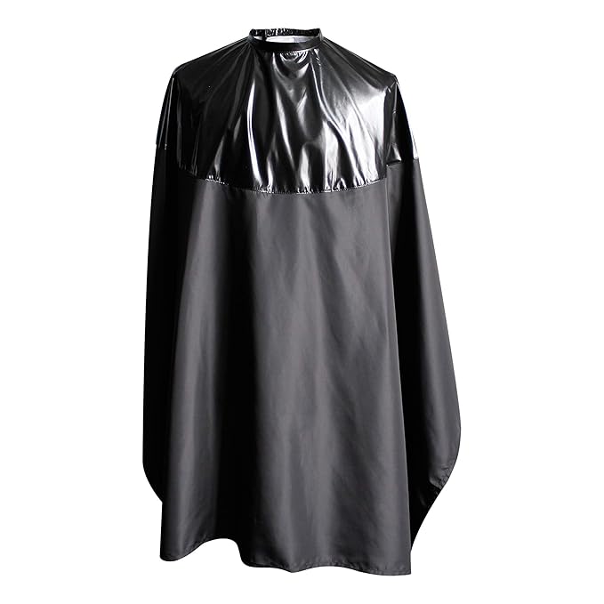 Professional Salon Cape Polyester Haircut Apron Shampoo & Chemical Resistant Haircut Cape,54”x62”,Black,C007013C-B
