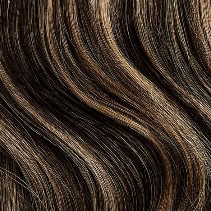 Luxy 100% Remy Human Hair – Halo Clip-In Hair Extensions –Natural Looking Volume & Length - One-Piece - Easy 5-Min Application 180 grams 20" Mocha Brown Highlights