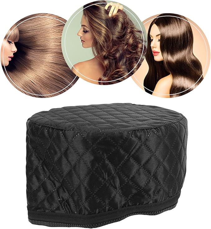 Yunir Heat Cap for Deep Conditioning,10 Level Heats Up Quickly 3 Time Settings Hair Steamer for Hair Home Use Thermal Steam Cap for Black Hair Portable Heating Caps (Black) (US Plug 110V)