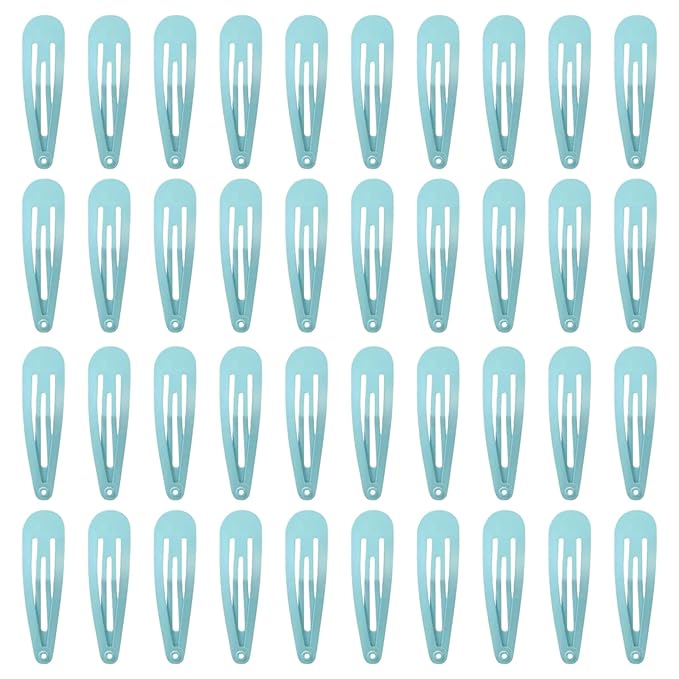 40 Pcs 2 Inch blue Metal Snap Hair Clips No Slip Hair Barrettes For Women Hair Accessories(Blue)