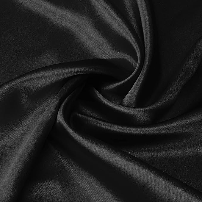 Lirex Satin Pillowcase for Hair and Skin, Super Soft and Cooling Similar to Silk, 2 Pack King Size 20"X 40" Pillow Cases with Envelope Closure, Gifts for Women Men, Black