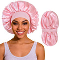 Silk Bonnet for Sleeping Women, Satin Hair Sleep Bonnets for Curly Hair Braids, Double Layer Large Wide Band Sleep Cap