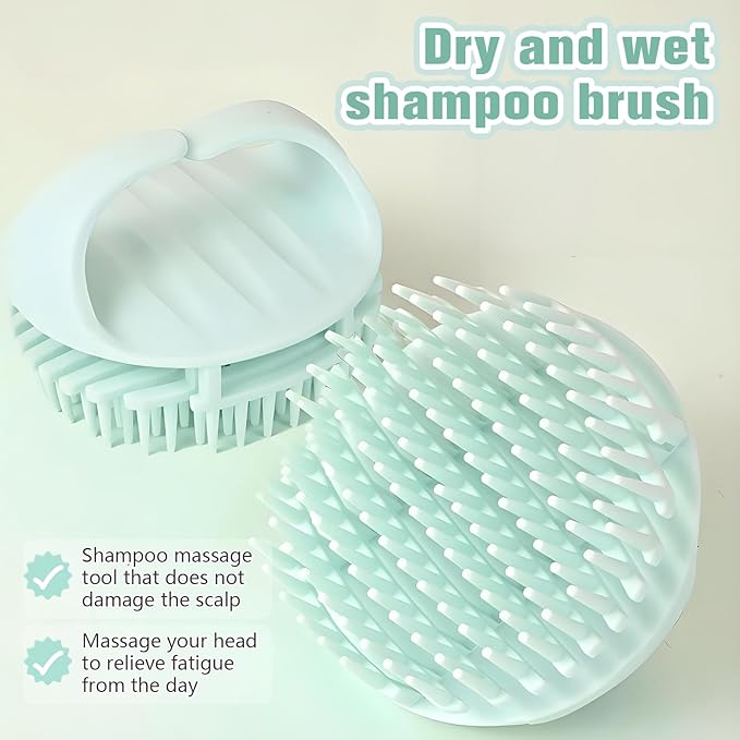 Scalp Massager Shampoo Brush,Scalp Dandruff Removal with Soft Silicone Bristles,Wet & Dry Scalp Care Head Scrubber Hair Washing,Hair Brush for Scalp Exfoliator,Comfortable for All Hair Types,White