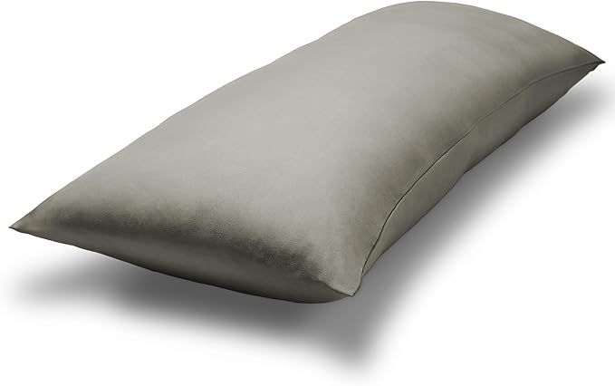 Bare Home Microfiber Body Pillow Cover - Ultra Soft - Cooling Pillowcase - Double Brushed - Pillowcase with Zipper Closure - Easy Care (20''x54'' Body Pillow Cover, White)