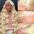 613 13x6 Lace Front Wig Human Hair 30 Inch 200 Density 613 Wig HD Transparent Lace 613 Human Hair Wig Body Wave Blonde Lace Front Wigs for Women
