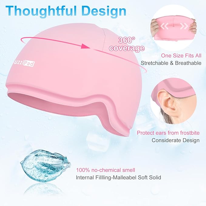 SUZZIPAD Chemo Cooling Cap, Cold Caps for Chemo, Cooling Cap for Chemotherapy for Head Discomfort, Chemotherapy Care for Women and Men, Pink