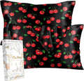 2 Pack Mulberry Silk Pillowcase for Hair and Skin - Standard Size 20 x 26 Inches with Hidden Zipper Shiny Cherry 19 Momme Soft Sleeping Silk Pillow Case for Women, Moms