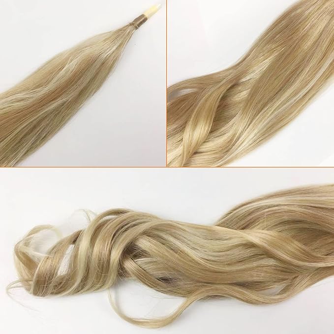 Chicmoi Blonde Ponytail Extainson 32 Inch Flexible Wrap Around Ponytail Hair Extension Long Wavy Pony Tails hair Extension Synthetic Hairpieces For Women and Girls