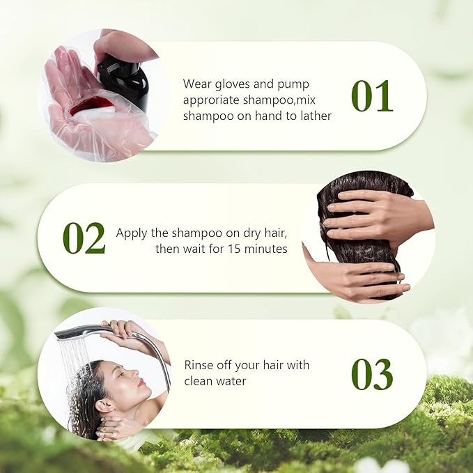 Dark Brown Hair Dye Shampoo,Gray Hair Cover up Herbal Semi-Permanent Hair Color Shampoo for Women Men