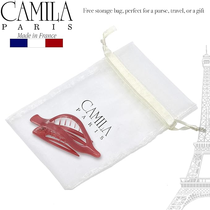 Camila Paris CP3232 French Hair Clips, Large Side Slide Hair Clips for Volume Hair, Strong Hold No Slip Grip, Girls Hair Claw Clips for Women, Durable Styling Girls Hair Accessories, Made In France