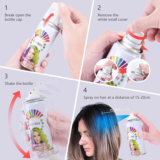 Halloween Hair Spray,Temporary Hair Color Spray for Women Kids Men,Washable Hairspray,Colored Hair Spray,Color Hairspray for Halloween,Party,Cosplay,Christmas Day (01#White)
