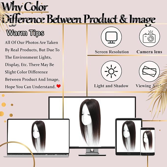 Hair Toppers for Women Real Human Hair, 360° 3D Human Hair Toppers for Women with Thinning Hair Upgrade Middle Part Clip in Bangs (Mocha Brown NEW, 16 Inch-3D-Side)