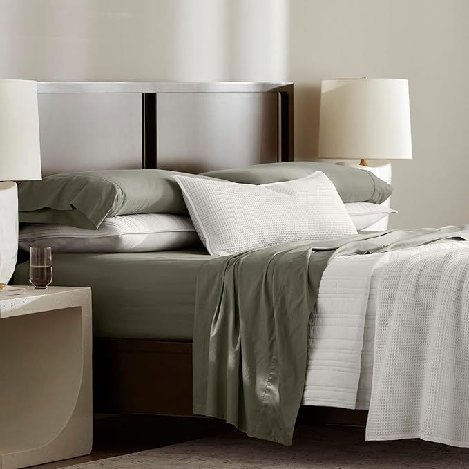 Boll & Branch Signature Hemmed Pillowcase Set - Standard, Juniper - Luxury 100% Organic Cotton - Buttery Soft and Breathable - Softer with Every Wash - 2 Pillowcases Included