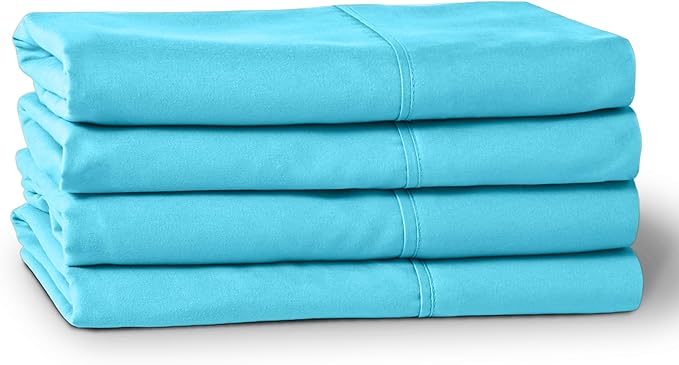 Bare Home Microfiber King Pillowcase Set of 4 - Aqua, 20x40