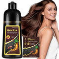 Instant Dark Brown Hair Dye Shampoo for 100% Gray Hair Coverage, Natural Herbal Hair Color Shampoo Hair Dye, 3 in 1 Coloring & Care Formula Lasts 3-4 Weeks, Easy & Quick to Use for Women Men, 500ML