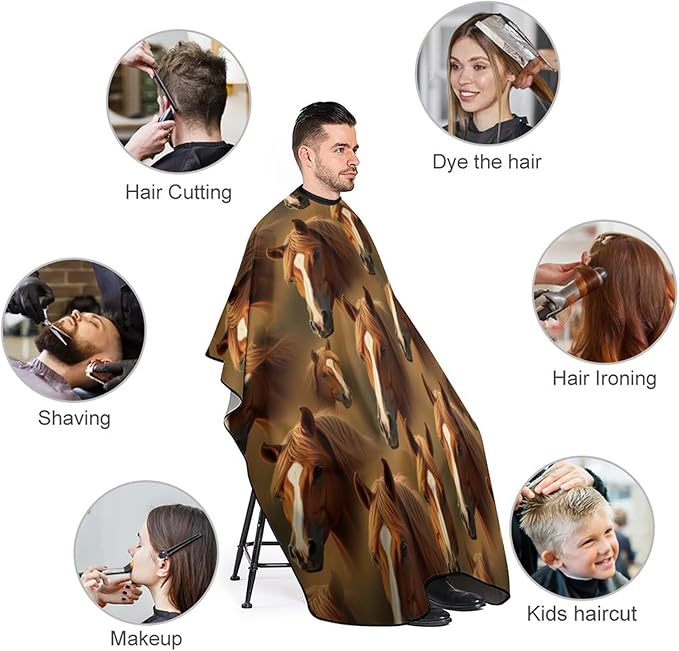 Professional Anti Static Hair Cutting Cape with Elastic Buckle, Waterproof Salon Cape for Coloring/Perming/Styling