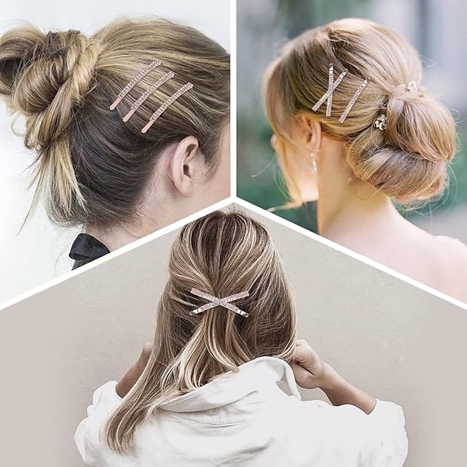 18 Pieces Rhinestone Bobby Pins Crystal Hair Clips Hair Pin Sparkling Hair Barettes Sytling Decorative Accessories for Women and Girls