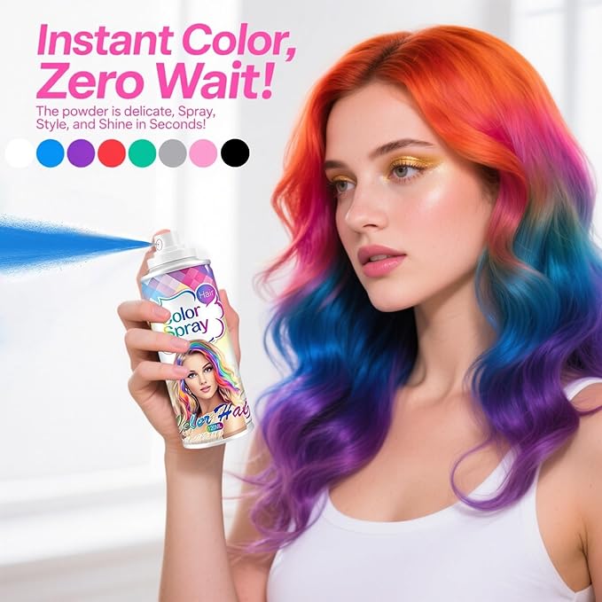Temporary Hair Color Spray, Temporary Hair Dye Washable & Non-Sticky for Kids Women Men, Gentle Formula Hair Color Dye Pomades Natural Hair Dye for Halloween, Cosplay, Party Makeup(Blue)