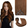 Pro2.0 Clip in Hair Extensions Real Human Hair 20inch 7pcs Color #33 Dark Auburn Copper Remy Real Human Hair Extensions Clip ins 120g Thick Seamless Double Weft for Women（#33-20inch）