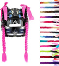 SEGO 1PCS/2PCS Helmet Pigtail Braids with Detachable Suction Cup Bowknot Ponytail Hair Many Colors (Helmet not Included)