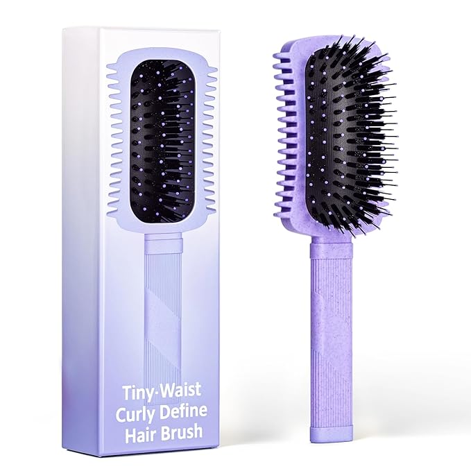Curl Defining Brush, Volume Curly Hair Brush Products for Effortlessly Detangling Combing and Styling Women's Curls, Waves & Coils, Hair Tools to Reduce Pulling