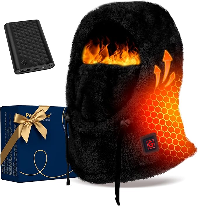 Heated Balaclava Cold Winter Gifts for Women Rechargeable 6000 mAh Battery Packs Warm Gift