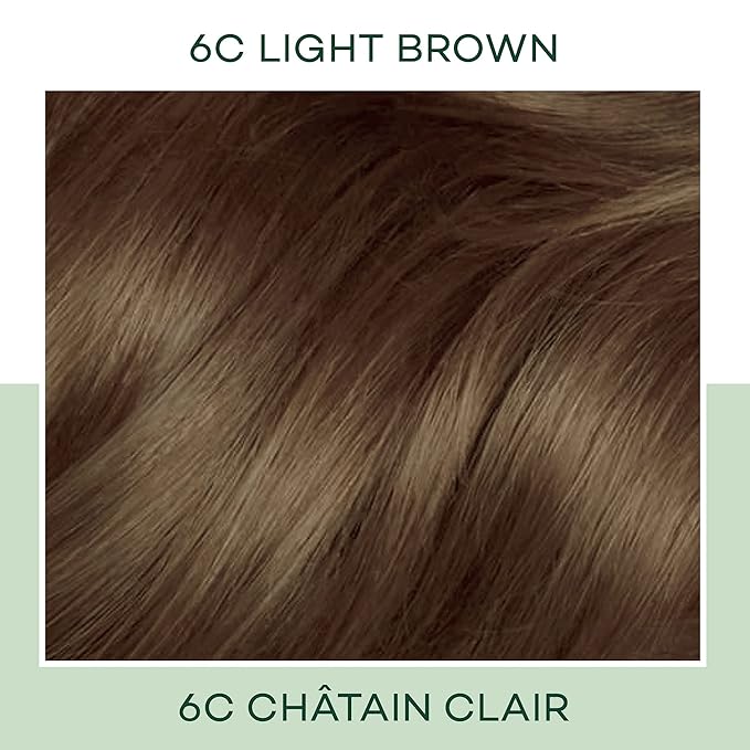 Clairol Natural Instincts Demi-Permanent Hair Dye, 6C Light Brown Hair Color, Pack of 2