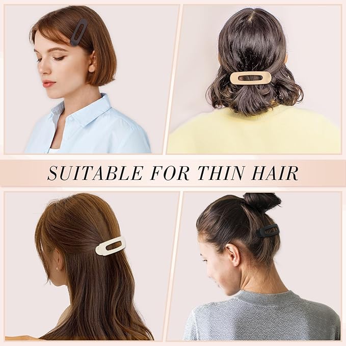 15 PCS Flat Hair Clips, Neutral Color Flat Claw Clips 3 Sizes Hair Claws for Women Girls Thin Hair Medium and Small Hair Clip