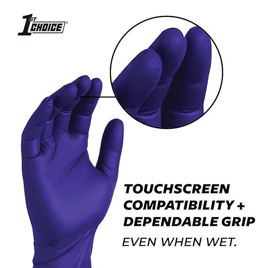 1st Choice Nitrile Disposable Gloves, 3 Mil, Indigo, Case of 1000 Small Gloves, Disposable Latex Free Nitrile Medical Gloves