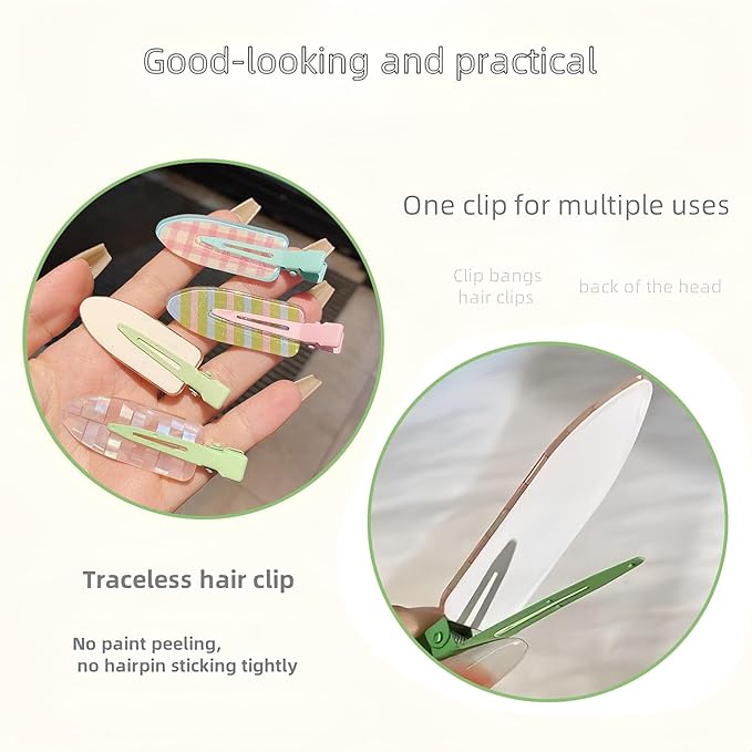 2 Pcs Cute fruit hair clip for Women Girls thick,thin hair.No Bend No Crease Hair Clips for styling sectioning hair barretters fine (Sea salt avocado)