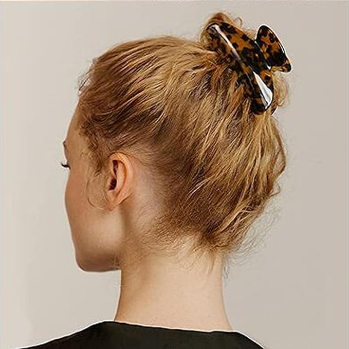 Big Claw Hair Clips for Women Girls Tortoise Hair Jaw Clips Large Hair Claw Clamps Celluloid Hair Clasp 2 Pack