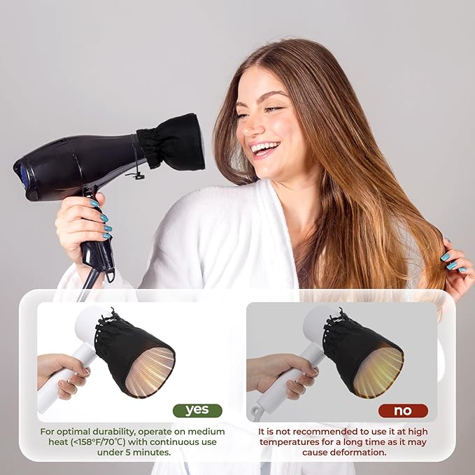 Foldable Sock Diffuser for Hair Dryer, 5.12x3.94" Hair Dryer Sock Cover, Universal Diffuser Cap for Curly Hair, Compact Travel Hair Dryer Attachment for Home Travel Hotel Hairstyling
